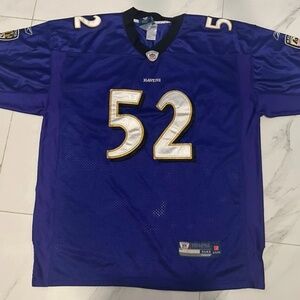 Baltimore Ravens Ray Lewis Jersey #52 Reebok On Field NFL Football purple 56 XXL
